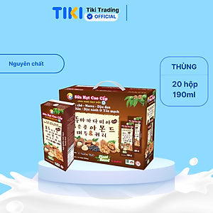 Sữa hạt cao cấp Óc chó-Macca-Đậu đen-Hạnh nhân-Đậu nành & Yến mạch ít đường 190ml (20 hộp/xách)