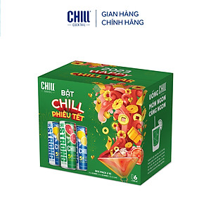[VOUCHER 50%] Thùng 6 lon Chill Cocktail Strong mix vị Bưởi Vodka & Chanh Tequila (330ml/lon)