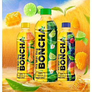 Thùng 24 Chai Trà Mật Ong vị Việt Quất BONCHA 450ml bao bì Tết