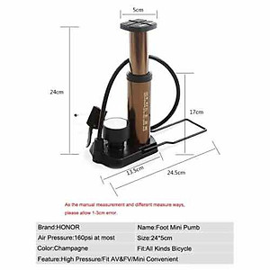 Bơm Hơi Hợp Kim Dùng Chân Cho Xe Máy , Xe Đạp NHONOR - Hàng Chính Hãng ( Tặng Kèm Kim Bơm Banh Và Bơm Thú Hơi )