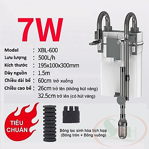 Lọc treo Xiaoli Sunsun XBL 300, 400, 500, 600 kèm hút váng lọc bể cá thủy sinh