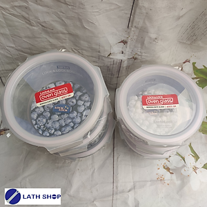 Bộ 6 Hộp Bảo Quản Thủy Tinh Tròn Lock&Lock Glass Euro (LLG821x3,LLG831x3) LLG821S6