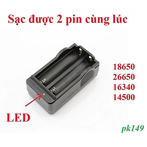 Bộ Sạc Pin đôi 16850 3,7V Đa Năng 2 Pin - Hàng chính hãng 
