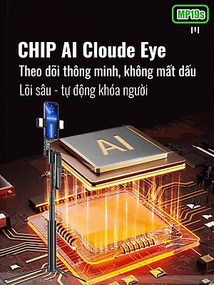 Gậy quay video MP19s thông minh,chụp ảnh, livestream, kim loại bền bỉ, gimbal 360 dõi theo, nâng cấp, hàng chính hãng