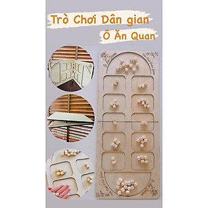 Ô Ăn Quan Bằng Gỗ Trò Chơi Dân Gian Bàn Ô Ăn Quan Cờ Ô Quan Gấp Gọn-  Trò Chơi Tuổi Thơ - HÀNG CHÍNH HÃNG MINIIN