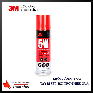 Chai Tẩy Rỉ Sét Và Bôi Trơn  3M 5-W - Hàng chính hãng - Tẩy sét, bôi trơn các loại ổ khóa, khe cửa lùa, đẩy nước ra khỏi ổ khóa xe, bugi, công tắc ôtô xe máy sau khi rửa xe, ngập nước.