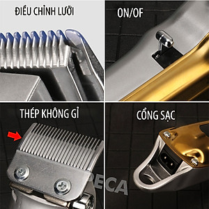 Tông đơ cắt tóc chuyên nghiệp KEMEI KM-802 công suất mạnh mẽ 10W có màn hình LCD hiển thị thông minh, sử dụng sạc USB sạc nhanh pin trâu 3h, tăng đơ, tondor dùng cho gia đình, salon tiệm tóc barber - hãng phân phối chính thức