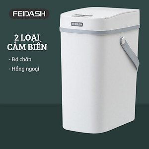 Thùng Rác Thông Minh Cảm Biến Đa Năng Độ Nhạy Cao Tự Động Đóng Mở Khi Cho Rác Vào Thùng Vô Cùng Tiên Lợi FEIDASH TG6020U 10L - Thiết kế sang trọng làm đẹp không gian gia đình bạn - Quai sách cao su mềm mại không gây đau tay khi mang xách