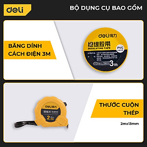 Bộ Dụng Cụ Sửa Chữa Đa Năng 116 Chi Tiết Deli Cao Cấp Chính Hãng - Sử Dụng Nhiều Mục Đích, An Toàn, TIện Lợi 