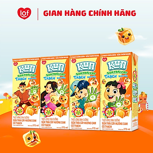 Thùng 48 hộp Sữa trái cây KUN hương cam có thạch 170ml