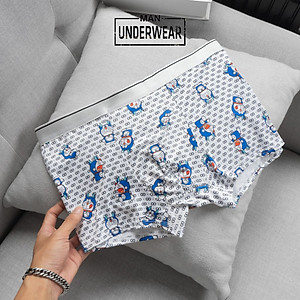 Quần boxer nam, combo quần sịp đùi họa tiết nhân vật chất thun lạnh mềm mịn siêu mát, thấm hút mồ hôi - Doraemon