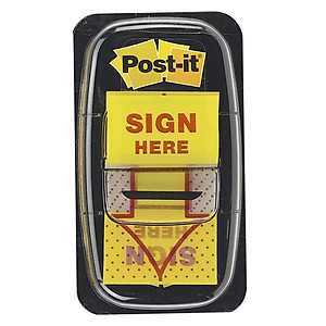 Vỉ 50 miếng noted đánh dấu trình ký Post It Sign Here 3M SB-680-9 - Đánh dấu, phân trang tập vở tài liệu