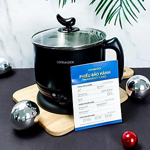 Nồi Điện Đa Năng Lock&Lock EJP316BLK (1.2 Lít), nắp kính cường lực, lòng nồi inox 304,an toàn sức khỏe - Hàng Chính Hãng
