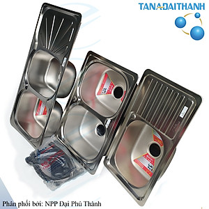 Chậu Rửa Bát Inox Chính Hãng Tân Á Đại Thành Nhiều Kích Thước - Loại 2 hộc, 1 hộc 1 cánh,..Tặng kèm bộ xi phông