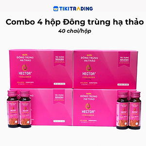 Combo 4 hộp 40 chai Đông trùng hạ thảo Hector Collagen Trẻ hóa nhanh