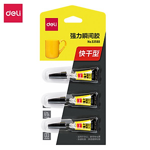 Set 3 tuýp keo 502 siêu dính cố định cực mạnh trong suốt khô nhanh Deli, keo dán giày, nhựa, gỗ, sắt, gốm sứ - Keo dán đa năng chuyên dụng tiện lợi