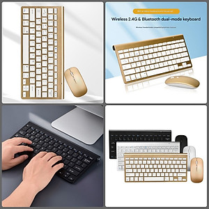 Bộ Bàn phím không dây mini K908 - đa kết nối bluetooth 5.0 + Usb wireless 2.4G cho máy tính laptop điện thoại