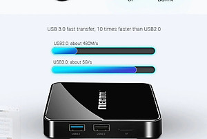 thiết bị tivi box Mecool KM3 4GB Ram, 64GB Rom Android TV 9 bản quyền điều khiển giọng nói Google - Hàng Nhập Khẩu