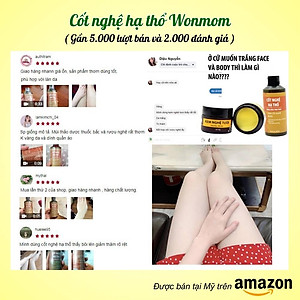 Cốt nghệ hạ thổ dưỡng trắng body, sạch thâm rạn, thơm tho body sau sinh Wonmom 200ml