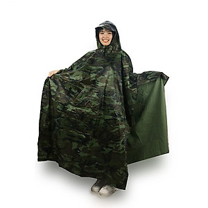Áo mưa cánh dơi người lớn dài 1,4m*1,2m, hoạ tiết rằn ri, chất liệu vải dù dày dặn - hàng chính hãng