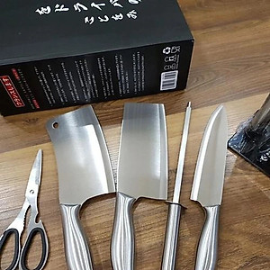 Bộ dao 6 món nhà bếp Nhật Bản siêu sắc bén cao cấp - Logo trên thân dao ngẫu nhiên - Chính hãng dododios - dao nhà bếp 5 món - bộ dao nhật nhà bếp