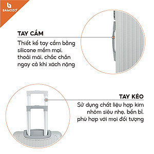 Vali du lịch BAMOZO 8801 MÀU BẠC size 20/24, vali kéo nhựa được bảo hành 5 năm.