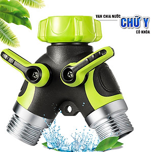 Van chia nước chia 2 chữ Y 2 đầu ra, 2 khóa van độc lập, phi 27mm ¾, đầu nối ống nước chia 2