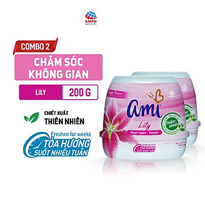 Combo 2 hộp Sáp thơm khử mùi Ami - Hương thơm chiết xuất thiên nhiên, Tỏa hương suốt nhiều tuần (Nhiều lựa chọn mùi hương)