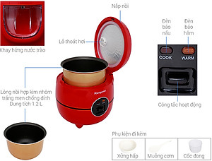 Nồi Cơm Điện Kangaroo KG822 (1.2L) - Hàng chính hãng