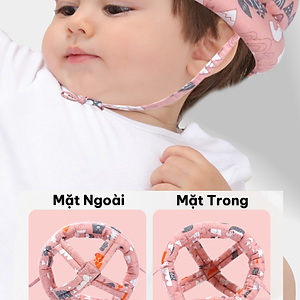 Nón Bảo Vệ Đầu Cho Bé Từ 0 đến 24 Tháng Tập Đi Tập Bò Chống Va Đập Thoáng Khí Êm Ái Dễ Điều Chỉnh - 3 Màu
