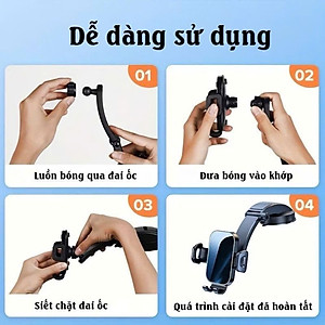 Giá Đỡ Điện Thoại trên Ô Tô, Kẹp Điện Thoại dạng Thác đổ, Không Chắn Tầm Nhìn gắn táp lô, Kính lái ô tô - Thương Hiệu RIBI - Hàng Chính Hãng
