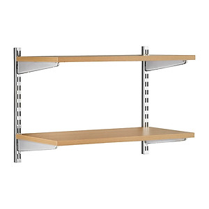 Thanh ray lỗ đôi kệ treo tường Railshelf H60cm bằng thép dày 1,4mm, sơn tĩnh điện hiện đại