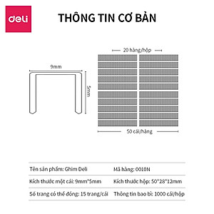 Ghim #10 Deli,1000 Cái/Hộp, 5 Hộp E0010N