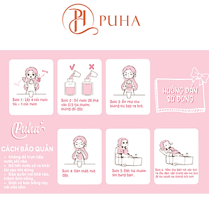 Túi chườm nóng lạnh PUHA 350ml, túi chườm sưởi ấm giảm đau bụng kinh họa tiết dễ thương