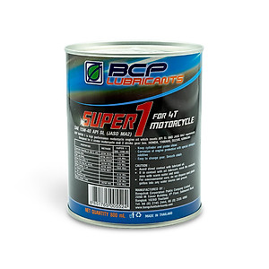 Lon nhớt xe số BCP Super 1 - SAE 15W40 - API SL - JASO MA2 - 800 mL - Tặng 1 phễu thay nhớt cán dài