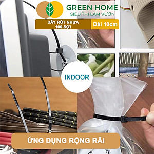Dây rút nhựa, D10cm, bao 100 sợi, màu đen, siêu bền, dẻo, làm giàn, đỡ trái, cố định hàng rào, dây cáp điện |Greenhome