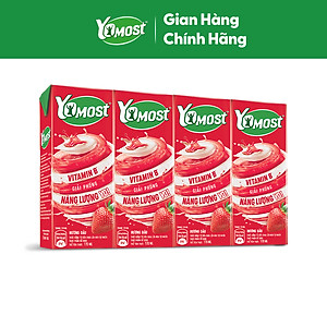 Thùng 48 Hộp Sữa Chua Lên Men Tự Nhiên Yomost Vị Dâu (170ml/Hộp)