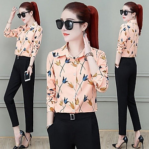 Áo Sơ Mi Nữ Tay Dài HT Hoa Chéo Sang Trọng Chất Liệu Cao Cấp, Không Nhăn, Không Xù, Không Phai Màu