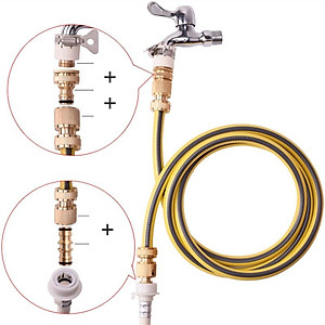 Đầu nối nhanh 16 có đai siết bằng Đồng, Khớp nối nhanh từ vòi nước, Đai siết cổ dê vòi nước, Đai nối vòi nước