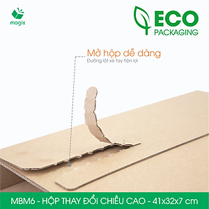 MBM6 - 41x32x7cm - Combo 60 Hộp carton thay đổi chiều cao - Thùng carton đóng hàng