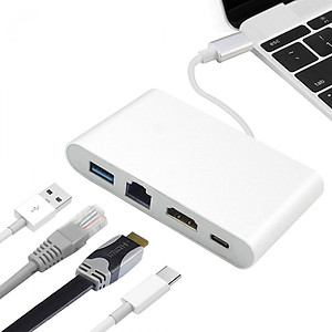 Cáp Chuyển Đổi Type C Sang HDMI, USB Và Cổng Lan AZONE