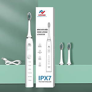 Bàn Chải Điện Sonic Life360 LE-BCD22B - Chải Sạch Mảng Bám Tới 10 Lần, Chống Nước IPX7