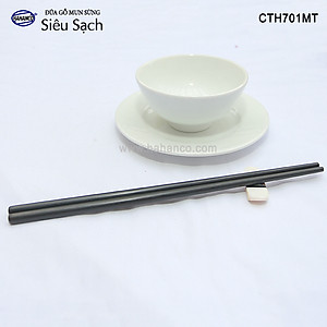 Đũa tròn gỗ Mun sừng trơn VIP - CTH701MT (Hộp 10 đôi rất đẹp) - Đũa gỗ tự nhiên cao cấp