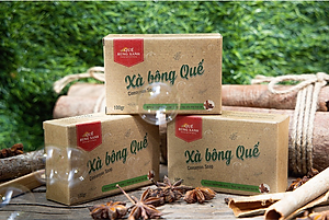 Xà bông quế handmade 100% nguyên liệu hữu cơ ngừa mụn, giúp trắng da, viêm nang lông hộp 100g Quế Rừng Xanh - HÀNG CHÍNH HÃNG