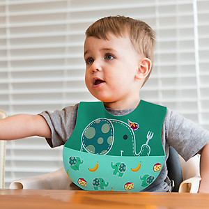 Yếm silicon ăn dặm cổ dán cho bé Marcus & Marcus, từ 6 tháng