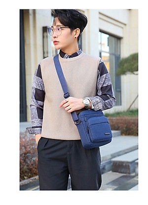 Túi Đeo Chéo Nam Nữ Thời Trang Trẻ Trung, Túi Đeo Vai Có Túi Bố Nhiều Ngăn Kéo Đựng Đồ Rất Tiện Lợi, Vải Oxford Chống Thấm Nước 