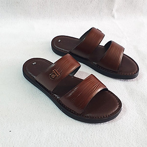 Dép da nam hai quai Trường Hải da bò thật 3 màu nâu,đen, vàng DN125MĐ