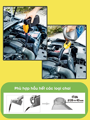 Phễu rót dầu nhớt, đổ xăng, nước làm mát cho ô tô - Có Tấm Lọc - phụ kiện oto Tâm Luân - chổi lau ô tô tẩm đầu