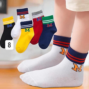 Tất vớ cho bé trai 1-12 tuổi Set 5 đôi tất trẻ em cao cổ chống trượt phong cách Hàn cực đẹp
