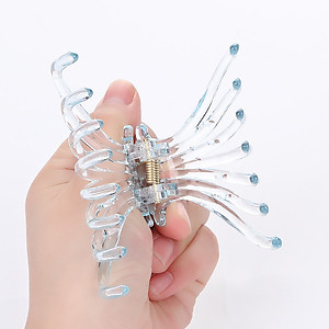 Kẹp càng cua size to 8 răng trong suốt kiểu Hàn Quốc KAH147 - Vàng